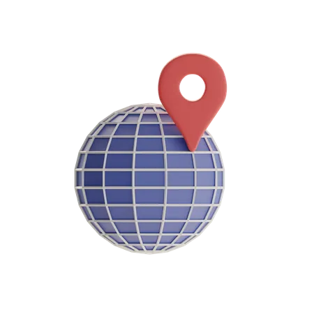 Globe Location  3D Icon