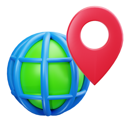 Globe Location  3D Icon