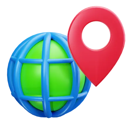 Globe Location  3D Icon