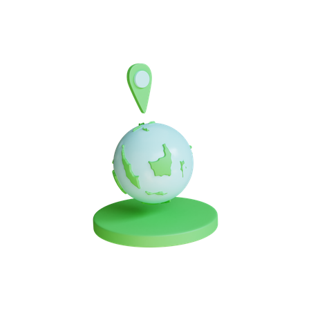 Globe Location  3D Icon