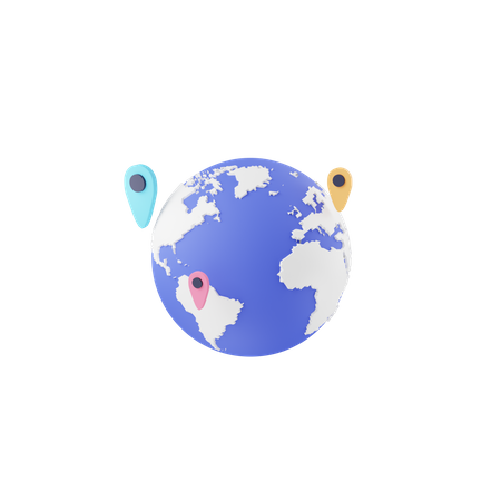 Globe Location  3D Icon