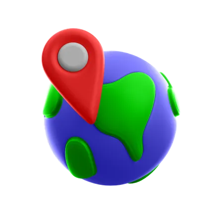 3 D Rendering Global Earth Location Icon 3D Illustration