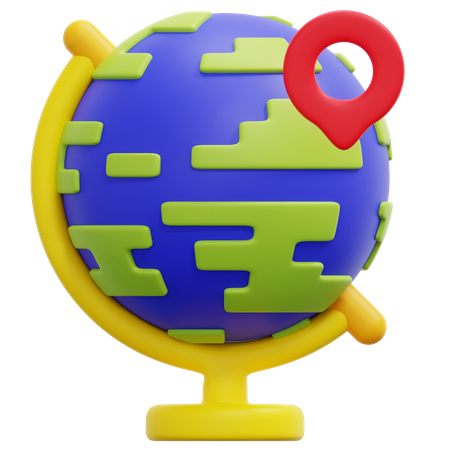 Globe Location 3D Icon