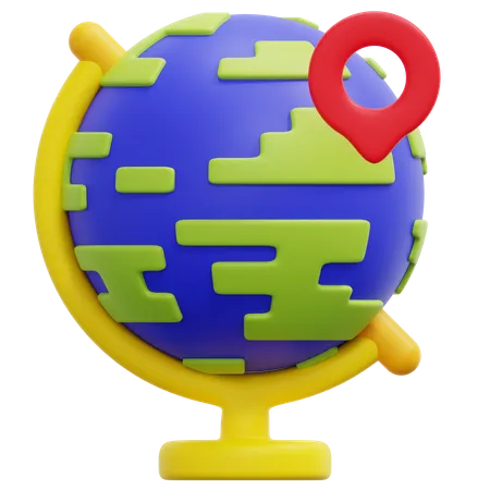 Globe Location 3D Icon