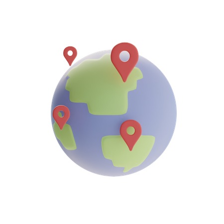 Globe Location  3D Icon
