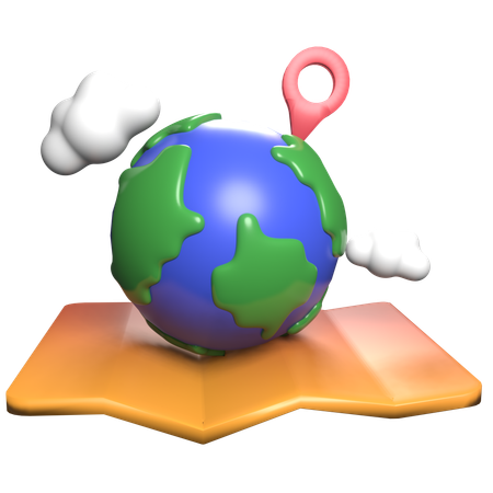 Globe Map  3D Icon