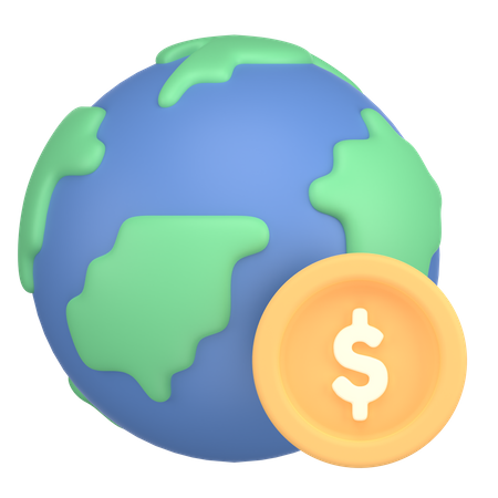 Globe money  3D Icon