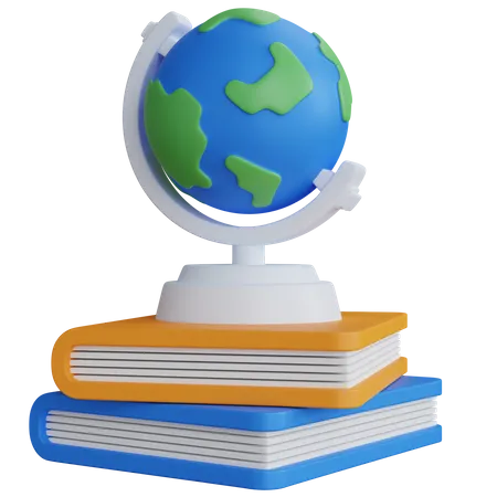 Globe On Two Books  3D Icon