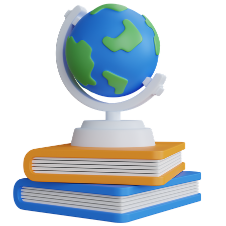 Globe On Two Books 3D Icon