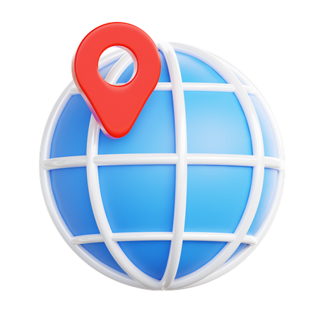 Globe Pin  3D Icon