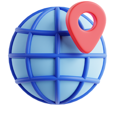 Globe Pin  3D Icon