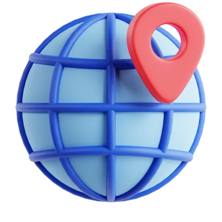 Globe Pin  3D Icon