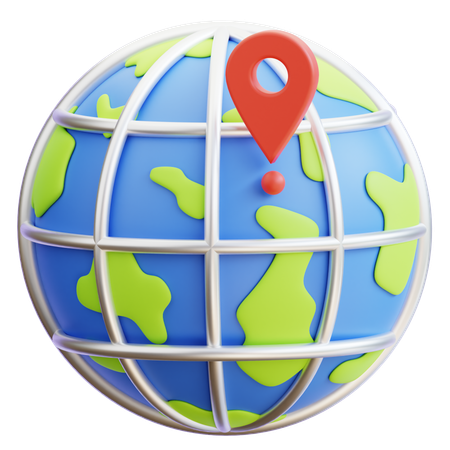 Globe Pin  3D Icon