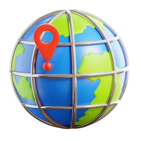 Globe Pin  3D Icon