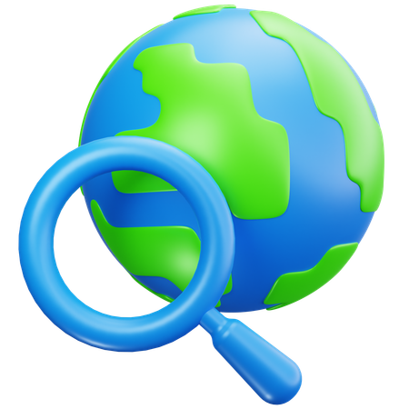 Globe Search  3D Icon