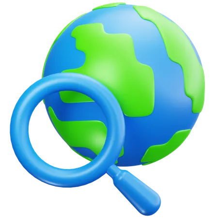 Globe Search  3D Icon