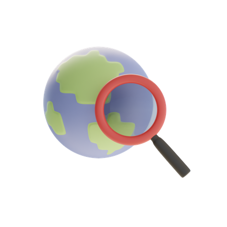 Globe Search  3D Icon