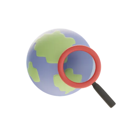 Globe Search  3D Icon