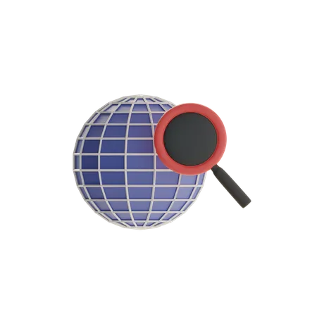 Globe Search  3D Icon