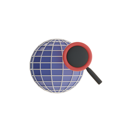 Globe Search  3D Icon