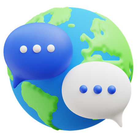 Globe Speech Bubble  3D Icon