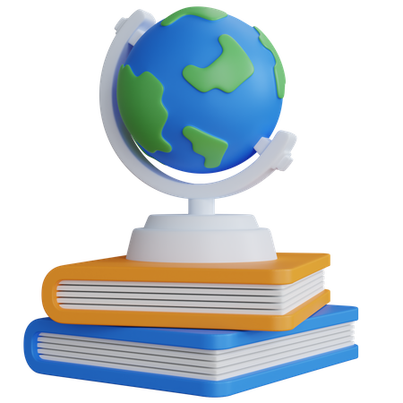 Globe sur deux livres  3D Icon