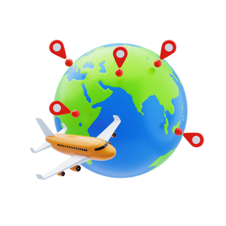 Globe Trotting  3D Icon