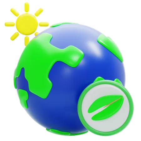 Globe vert  3D Icon