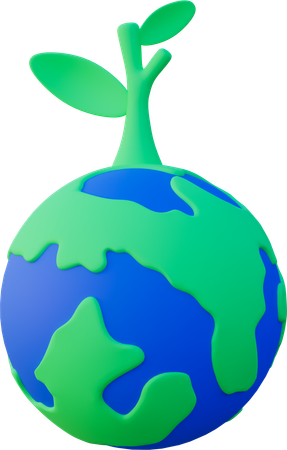 Globe vert  3D Icon