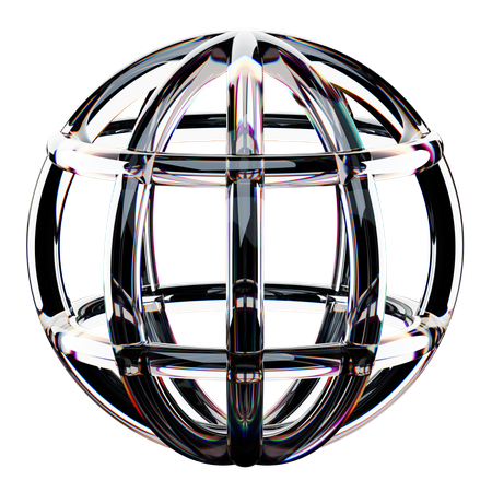 Globe Wireframe Abstract Shape  3D Icon