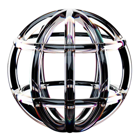 Globe Wireframe Abstract Shape  3D Icon