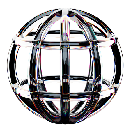 Globe filaire forme abstraite  3D Icon