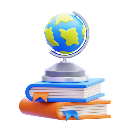 Globe with Book  3D Icon
