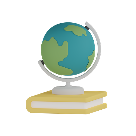 Globe With Book  3D Icon