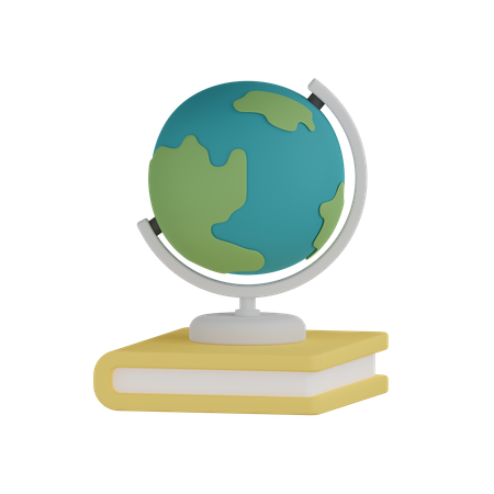 Globe With Book  3D Icon