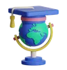 Globe with Graduation Cap