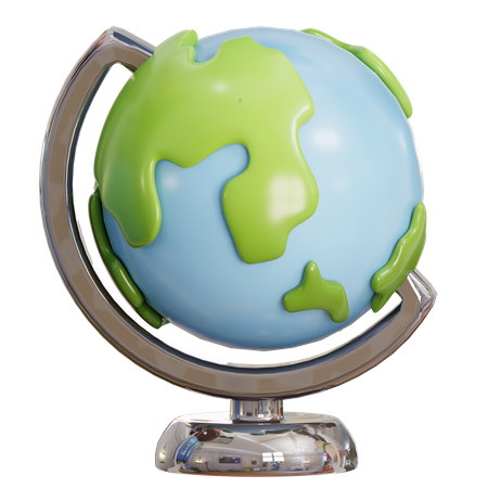 Globe With Stand  3D Icon