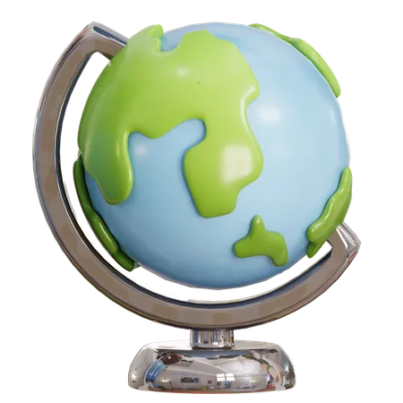 Globe With Stand  3D Icon