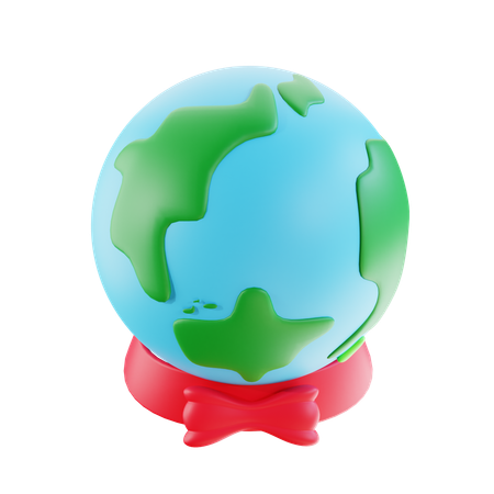 Globe With Tie  3D Icon