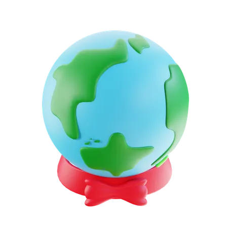 3 D Render Globe With Tie 3D Icon