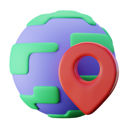Globo com alfinete  3D Icon