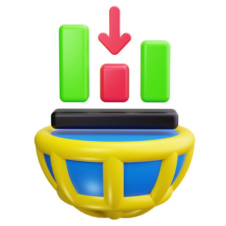Globo com gráfico  3D Icon