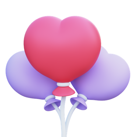 Globo de corazon  3D Icon