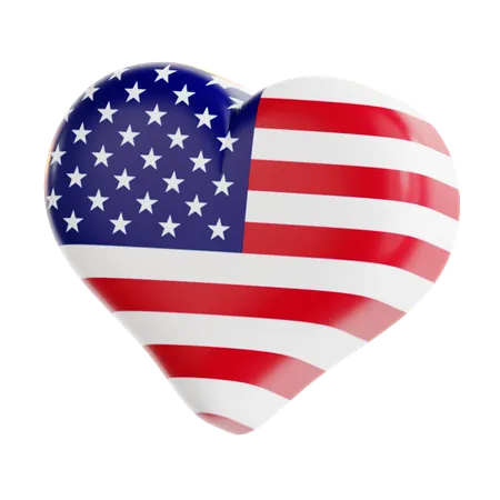 Globo corazon americano  3D Icon