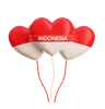 globo de corazón de bandera de indonesia