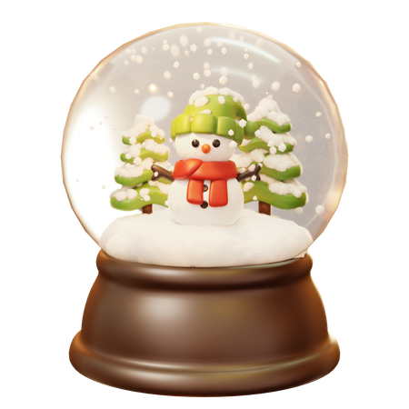 Globo de neve com boneco de neve  3D Icon