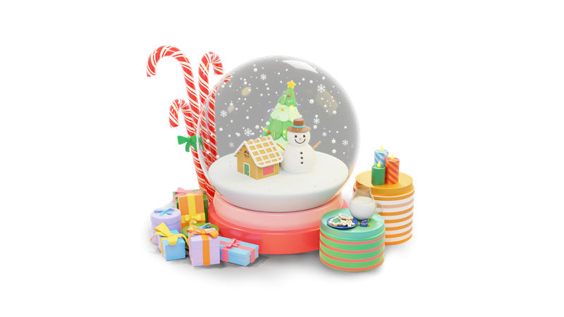 Globo de neve de natal  3D Illustration