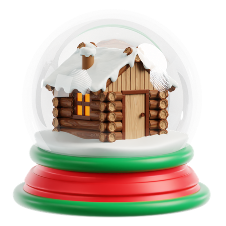 Globo de neve e casa de inverno  3D Icon