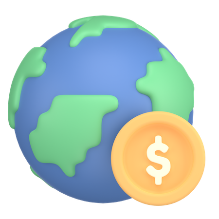 Dinero del globo  3D Icon