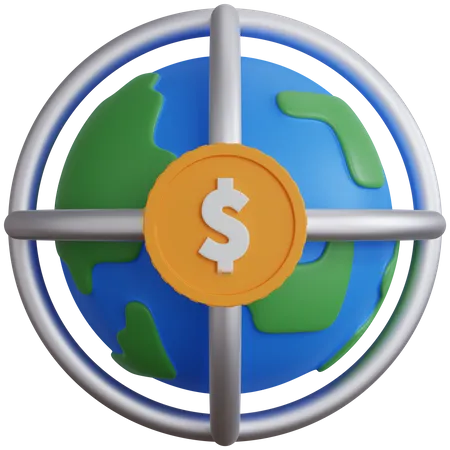 Globo del dólar  3D Icon